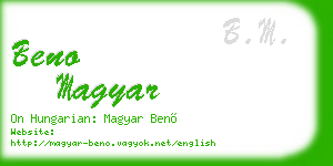 beno magyar business card